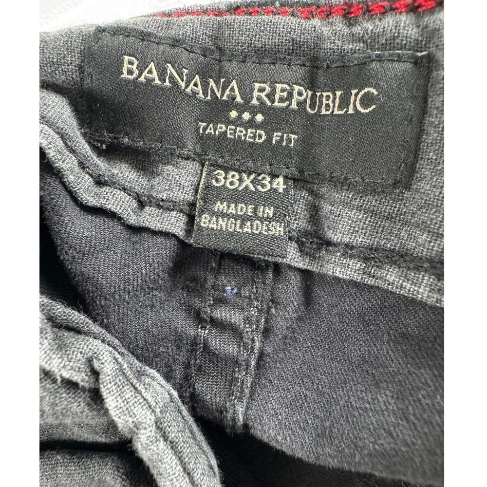 Banana Republic Mens 38x34 Tapered Surplus Cargo Pants Black Stretch